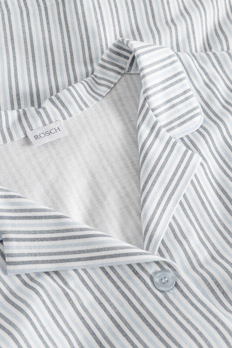 Rösch Pyjama Im Streifendruck Herrenhemd-Stil 100% Baumwolle