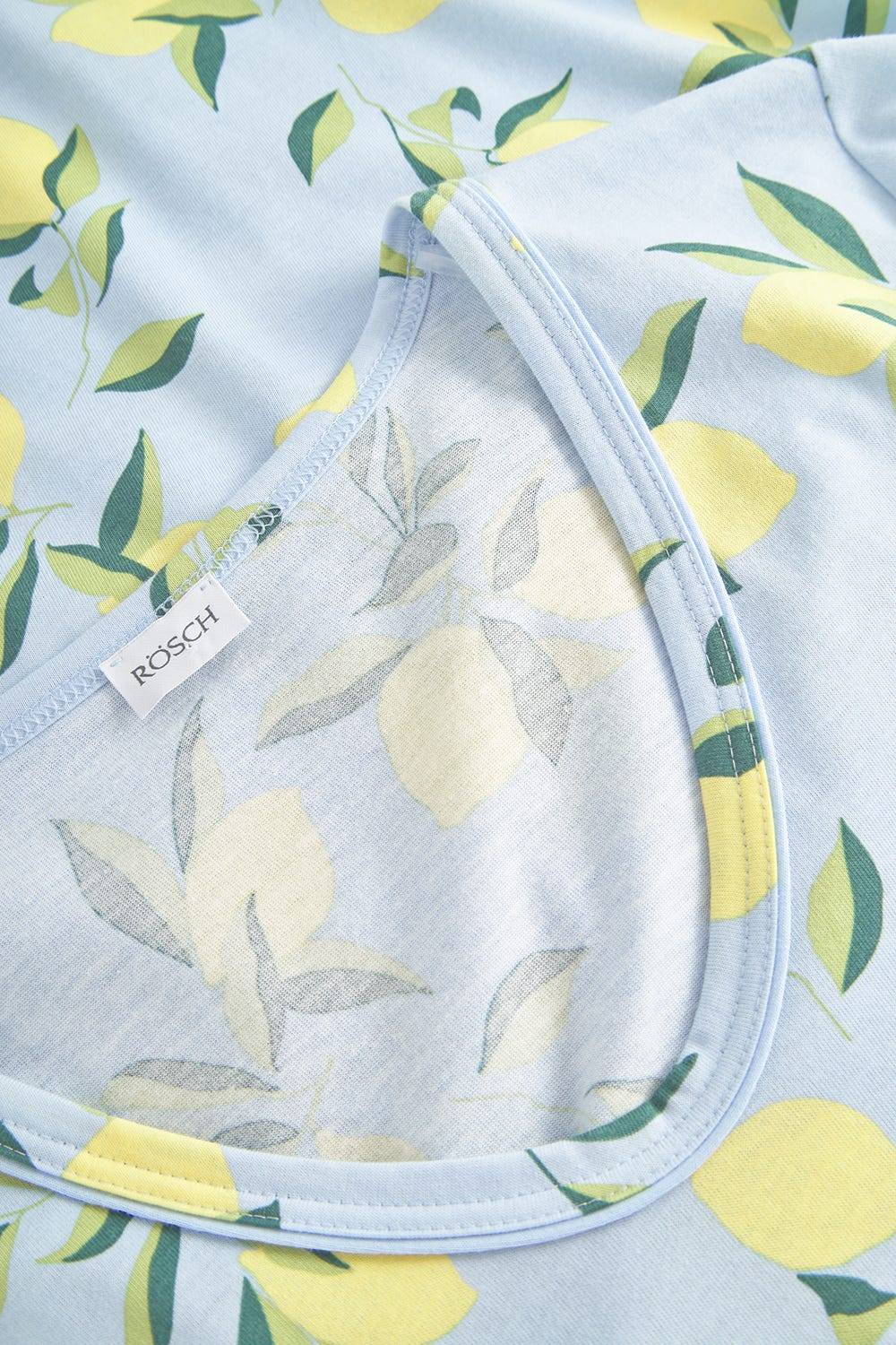 Rösch Pyjama Im Zitronendruck Sommerlich 100% Baumwolle