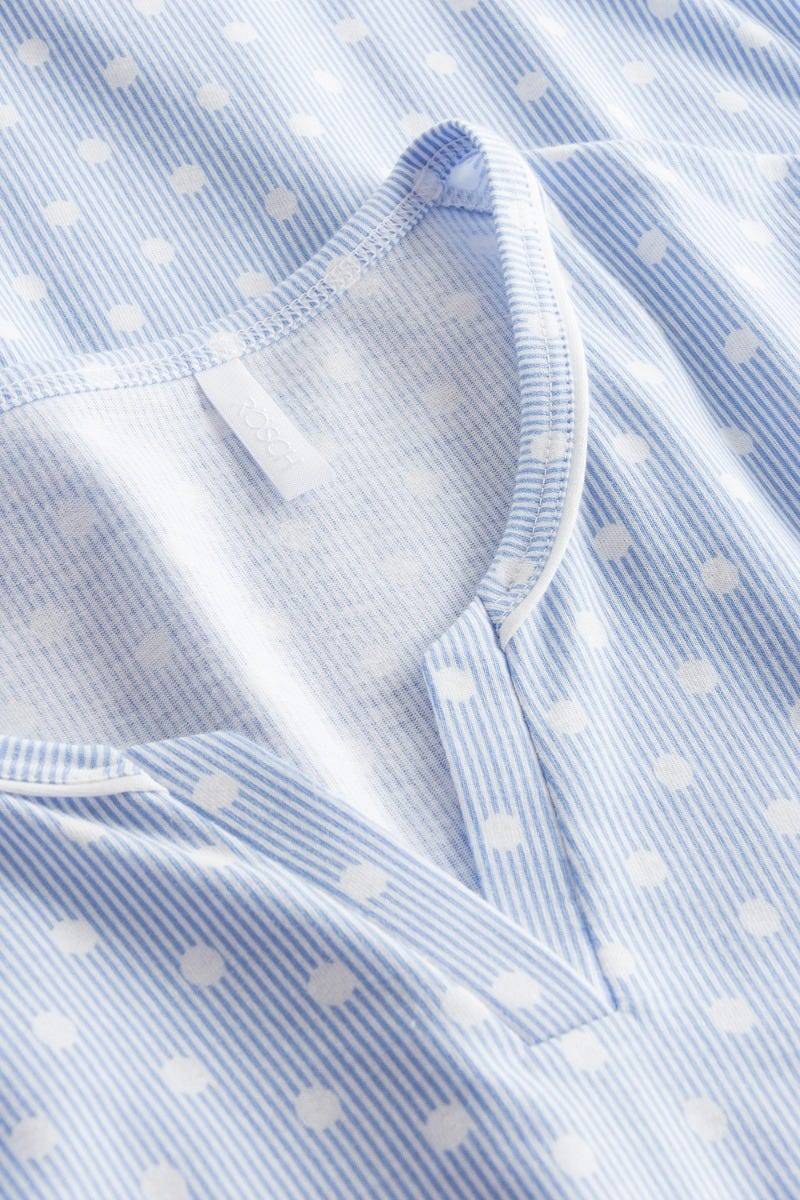 Rösch Pyjama Lang Im Mustermix Punkte Streifen Nadelzug Verspielt 100% Baumwolle