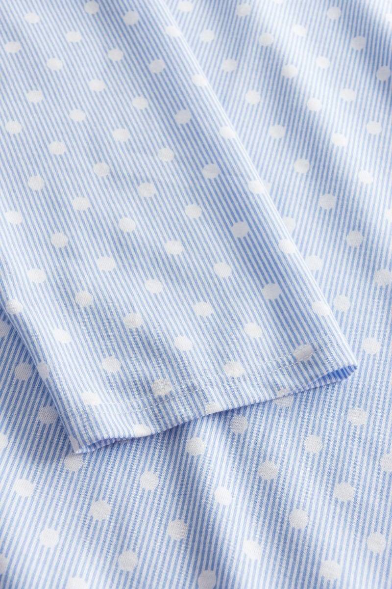 Rösch Pyjama Lang Im Mustermix Punkte Streifen Nadelzug Verspielt 100% Baumwolle