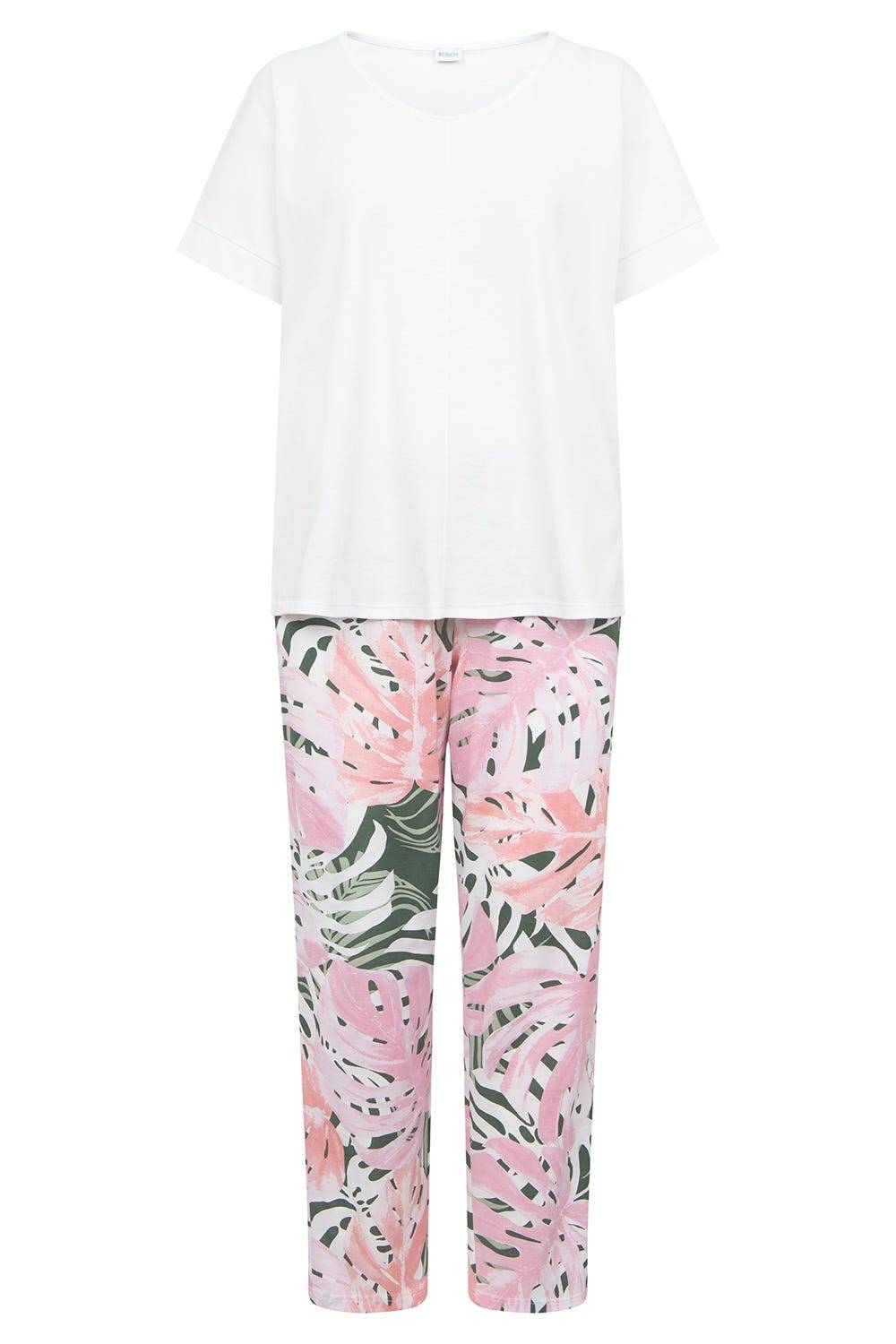 Rösch Pyjama Mit Blätterdruck Exotisch 100% Baumwolle