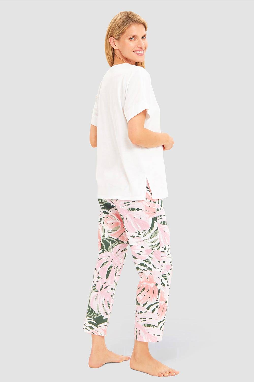 Rösch Pyjama Mit Blätterdruck Exotisch 100% Baumwolle