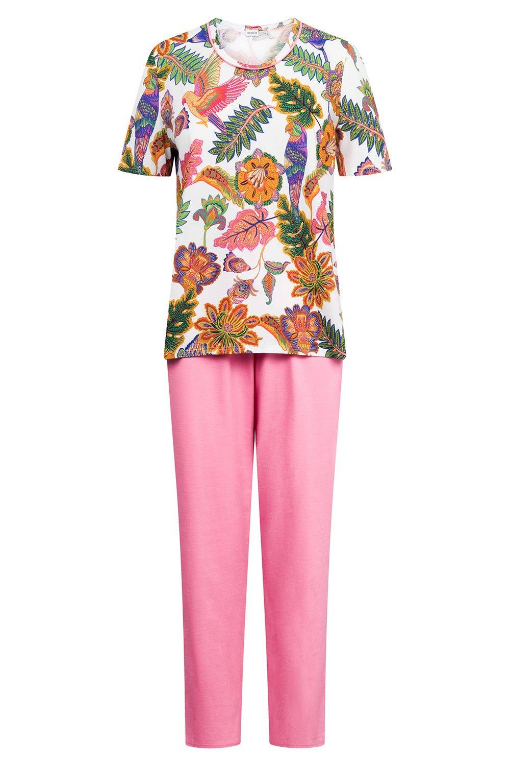 Rösch Pyjama Mit Blumenprint Exotisch Baumwolle/Modal