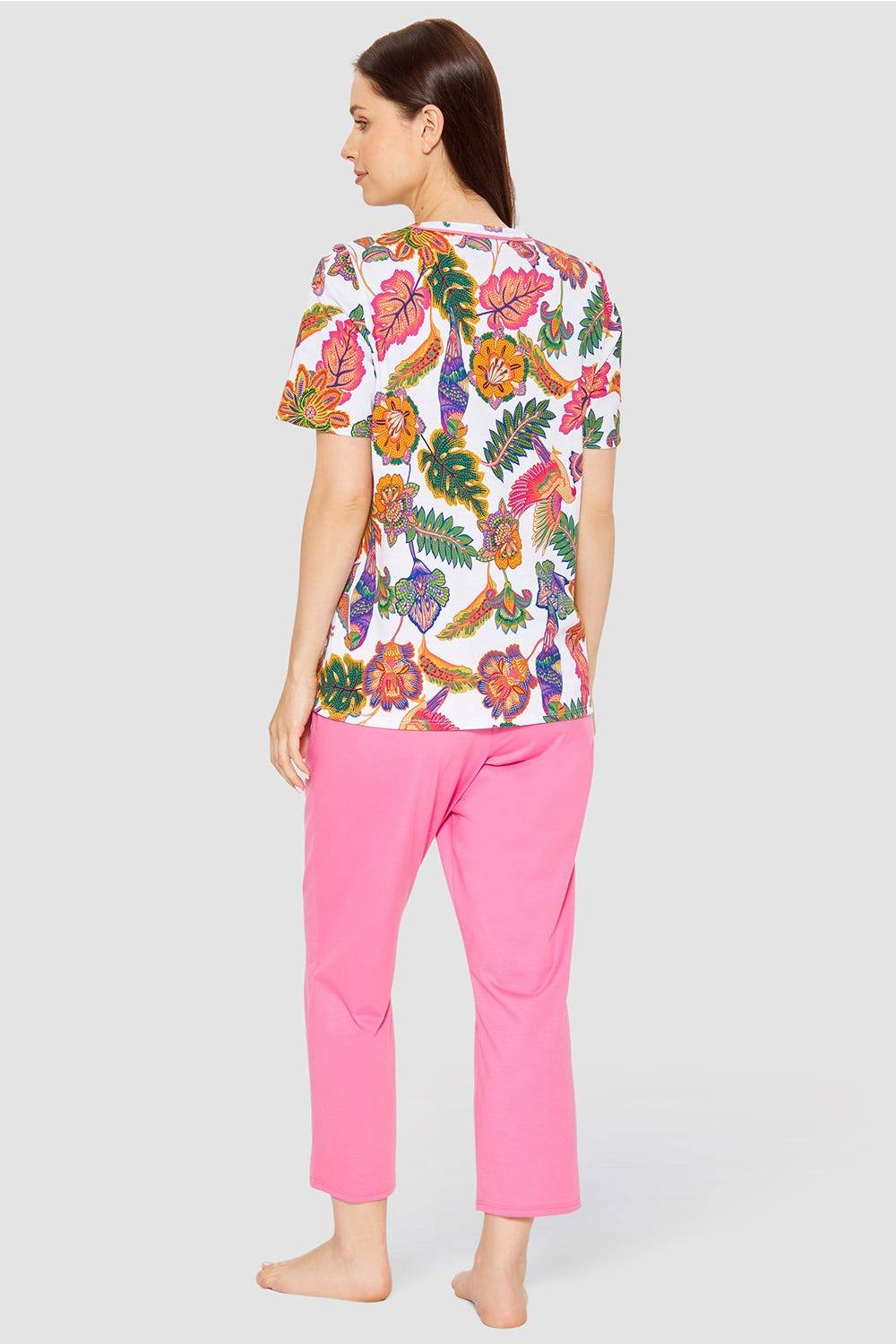 Rösch Pyjama Mit Blumenprint Exotisch Baumwolle/Modal