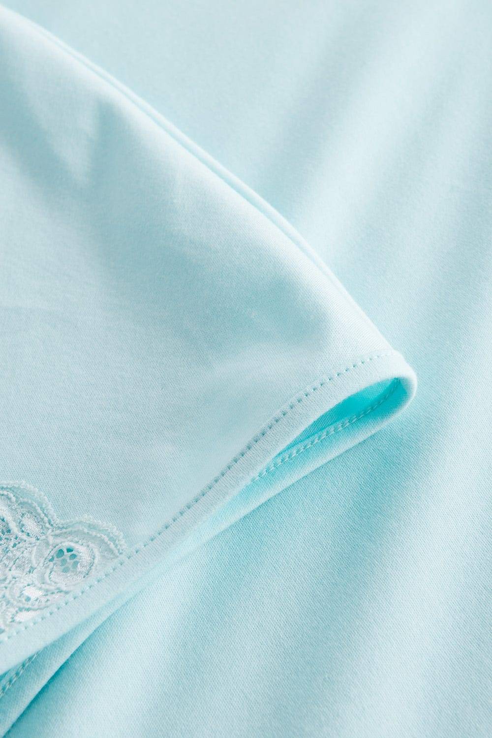 Rösch Pyjama Mit Feinen Spitzendetails Uni Elegant 100% Baumwolle