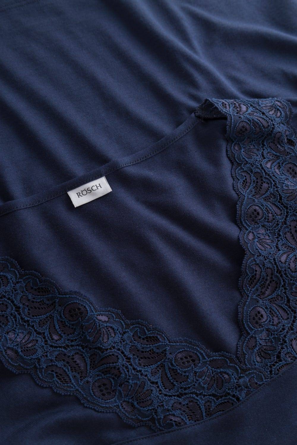 Rösch Pyjama Mit Spitzendetails Dunkelblau Baumwolle/Modal