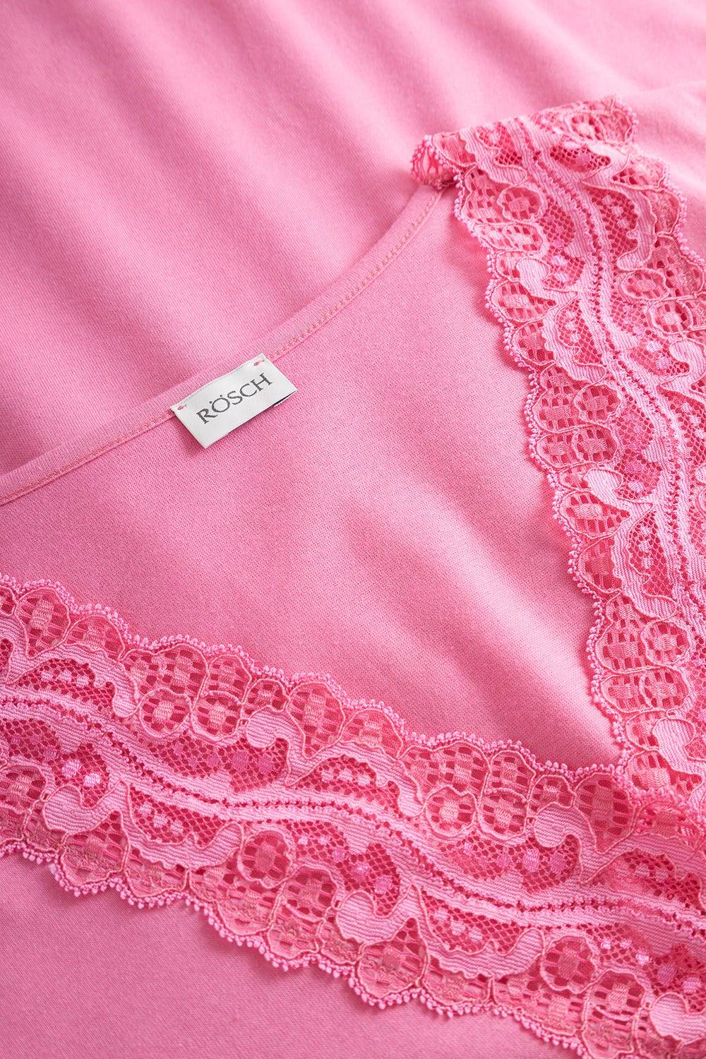 Rösch Pyjama Mit Spitzendetails Pink Baumwolle/Modal