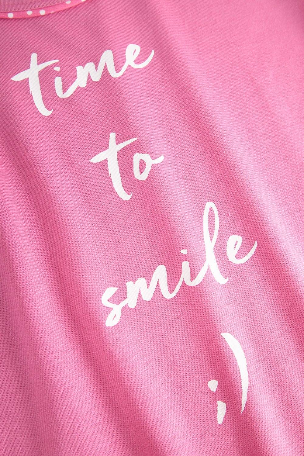 Rösch Pyjama Mit Statement-Print Tupfendruck Pink Baumwolle/Modal