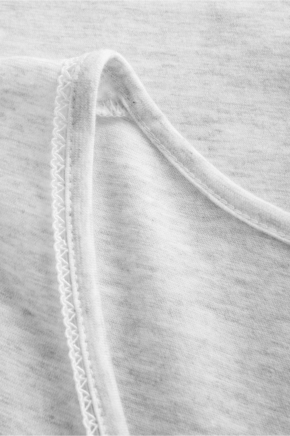 Rösch Pyjama Mit Zierschleife Und Spitze Grau Kurzarm 7/8-Hose 100% Baumwolle