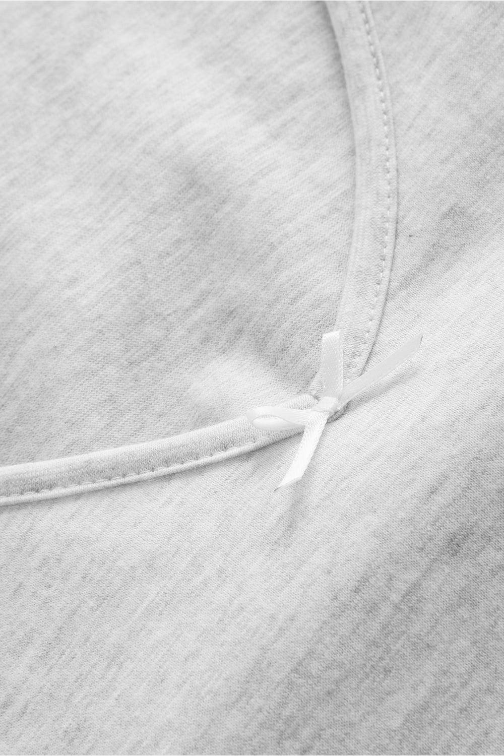 Rösch Pyjama Mit Zierschleife Und Spitze Grau Langarm 100% Baumwolle