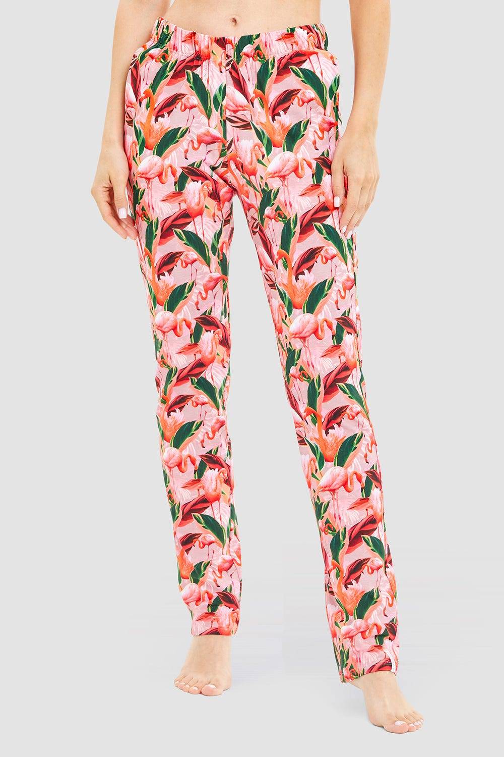 Rösch Pyjamahose im Flamingo-Druck Baumwolle/Elasthan