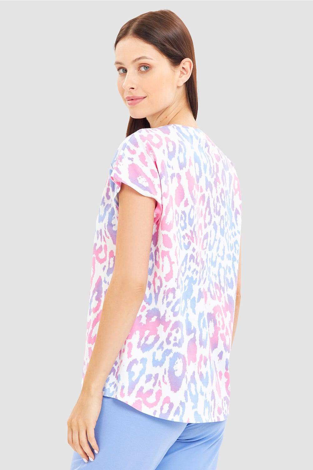 Rösch Pyjamashirt Im Modernen Leoprint Baumwolle/Elasthan