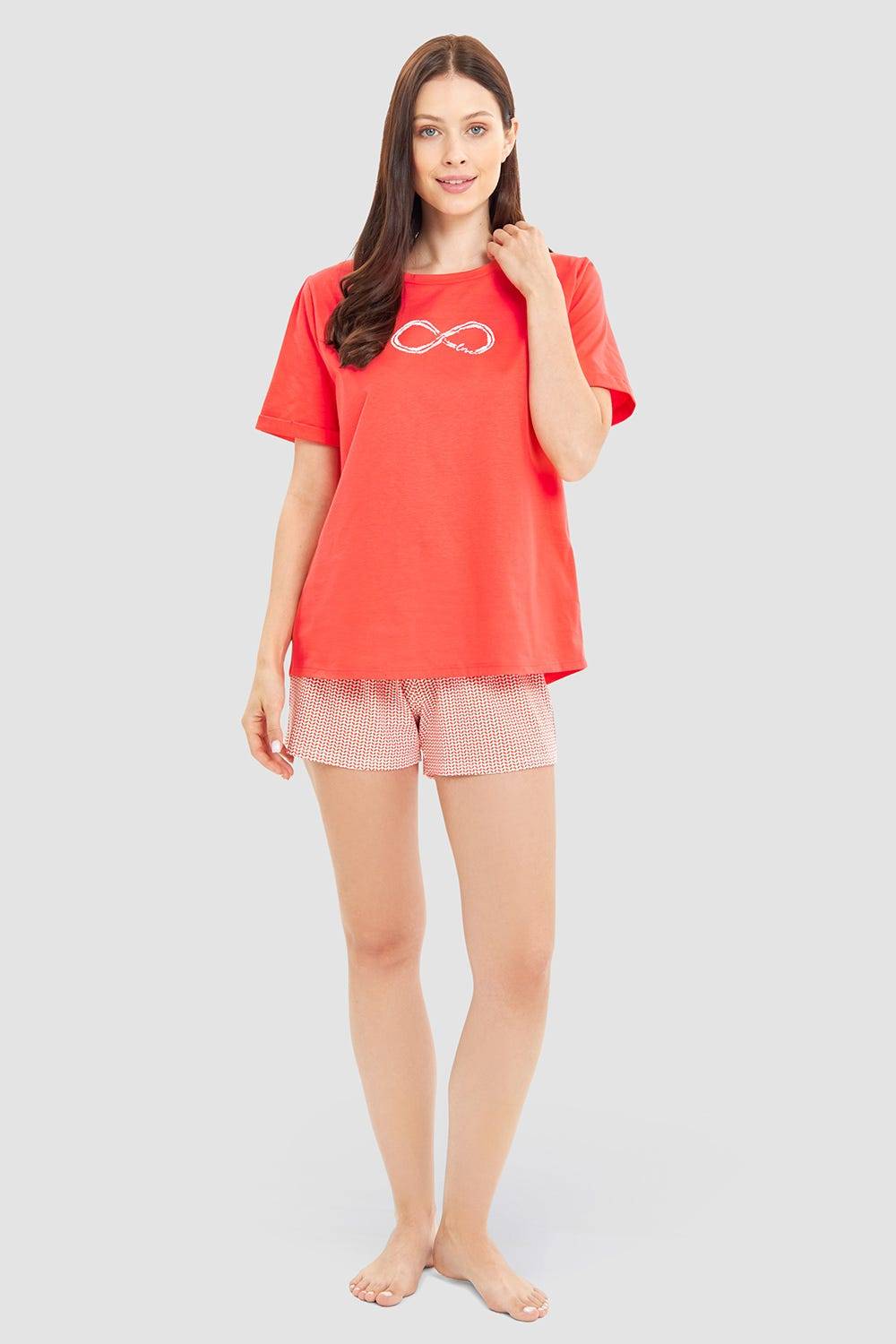 Rösch Pyjamashirt Mit Motivdruck Love 100% Baumwolle