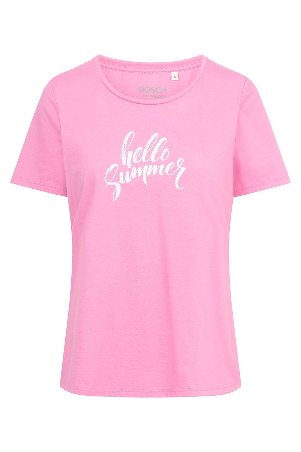 Rösch Pyjamashirt Mit Schriftzug Sommer 100% Baumwolle