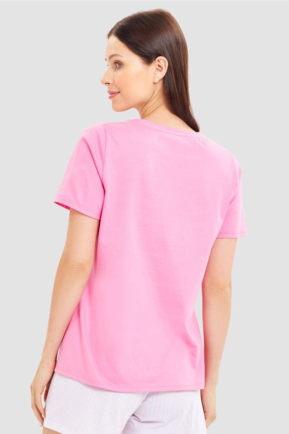 Rösch Pyjamashirt Mit Schriftzug Sommer 100% Baumwolle