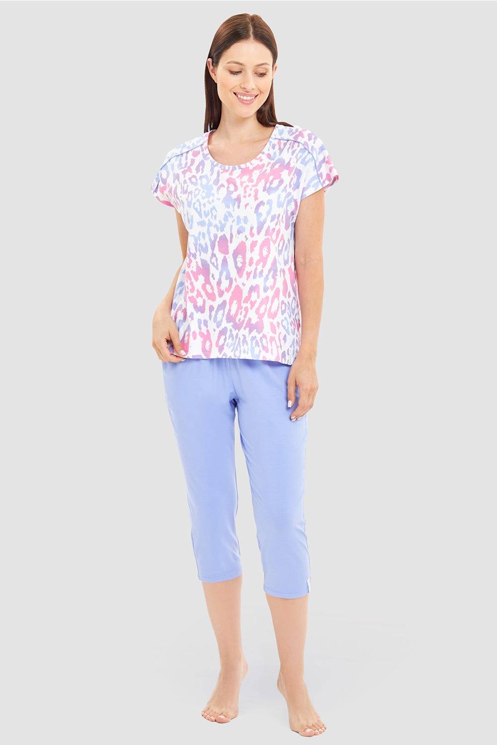 Rösch 3/4-Pyjamahose In Lavendel Viskose/Elasthan