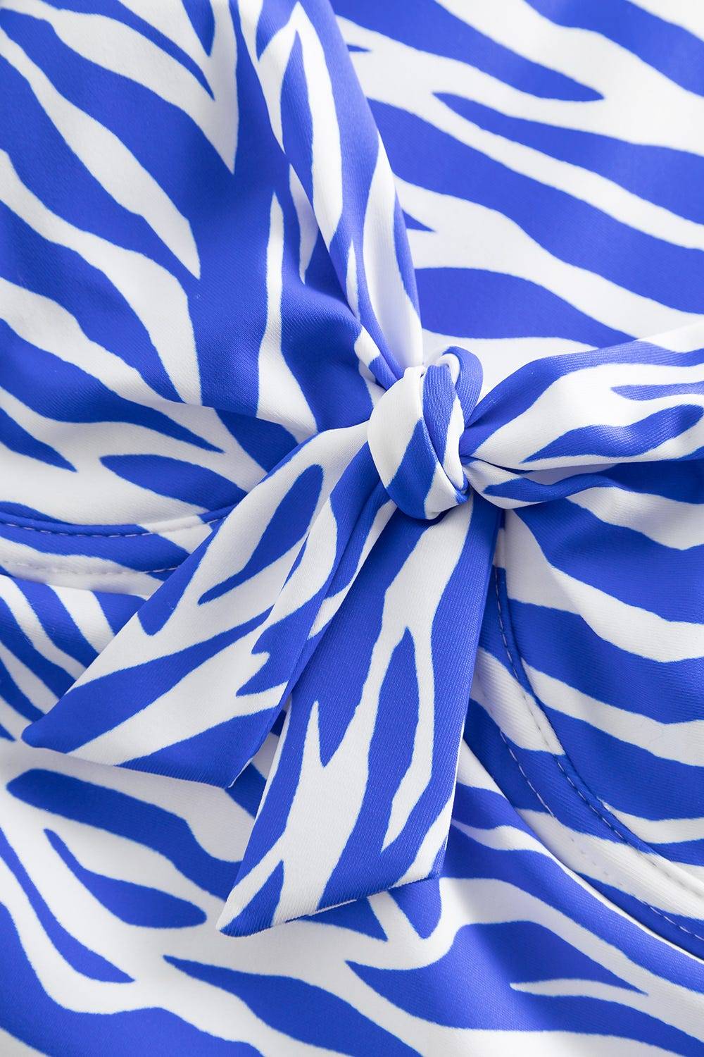 Rösch Badeanzug Im Modernen Zebradruck Blau-Weiß