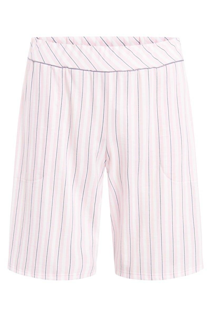 Rösch Basic Bermuda Im Streifendruck Rosa-Grau