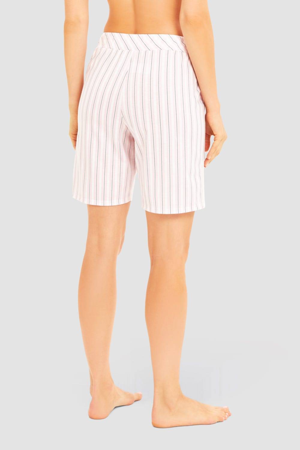 Rösch Basic Bermuda Im Streifendruck Rosa-Grau