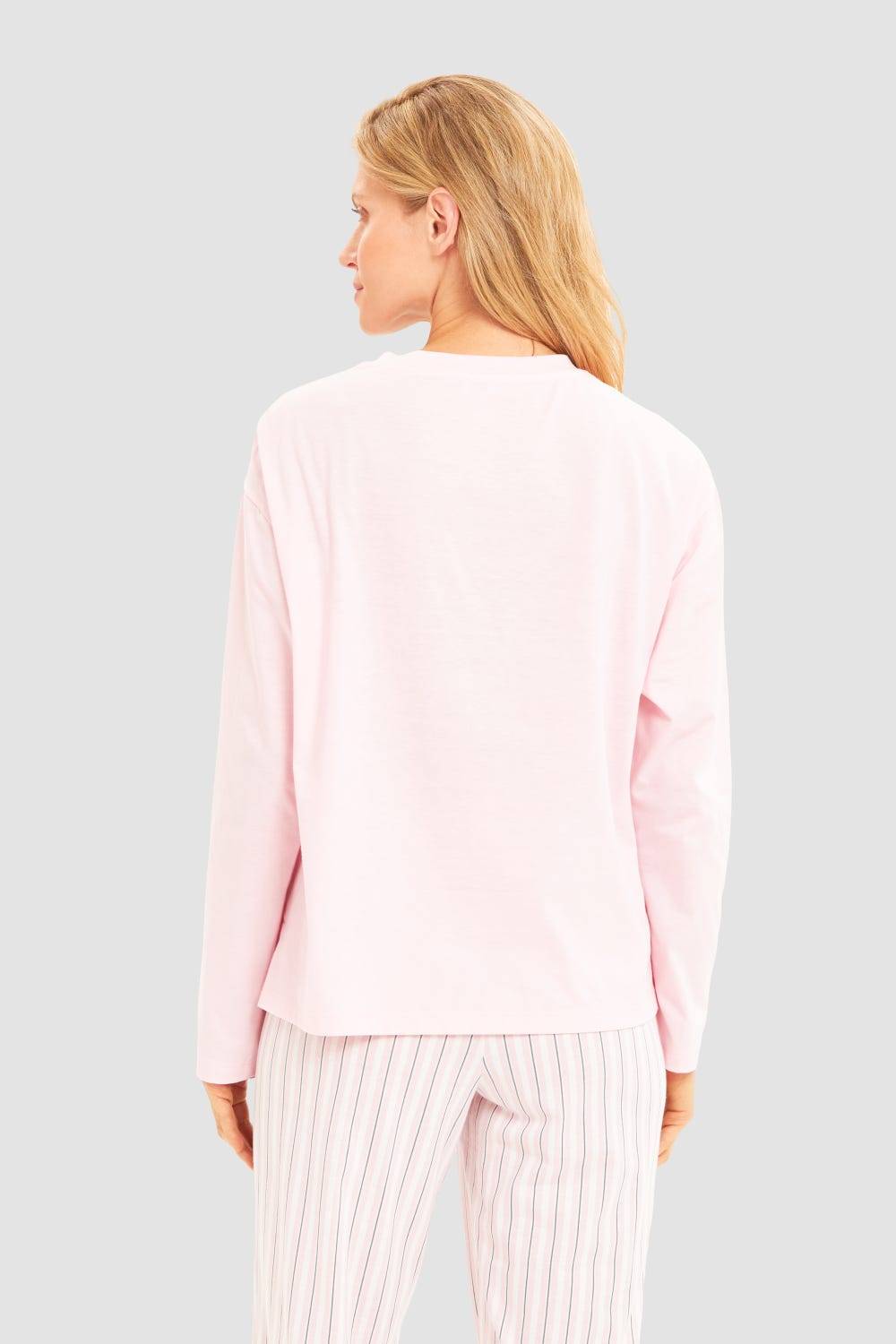 Rösch Basic Pyjamashirt Langarm Im Sportiven Look