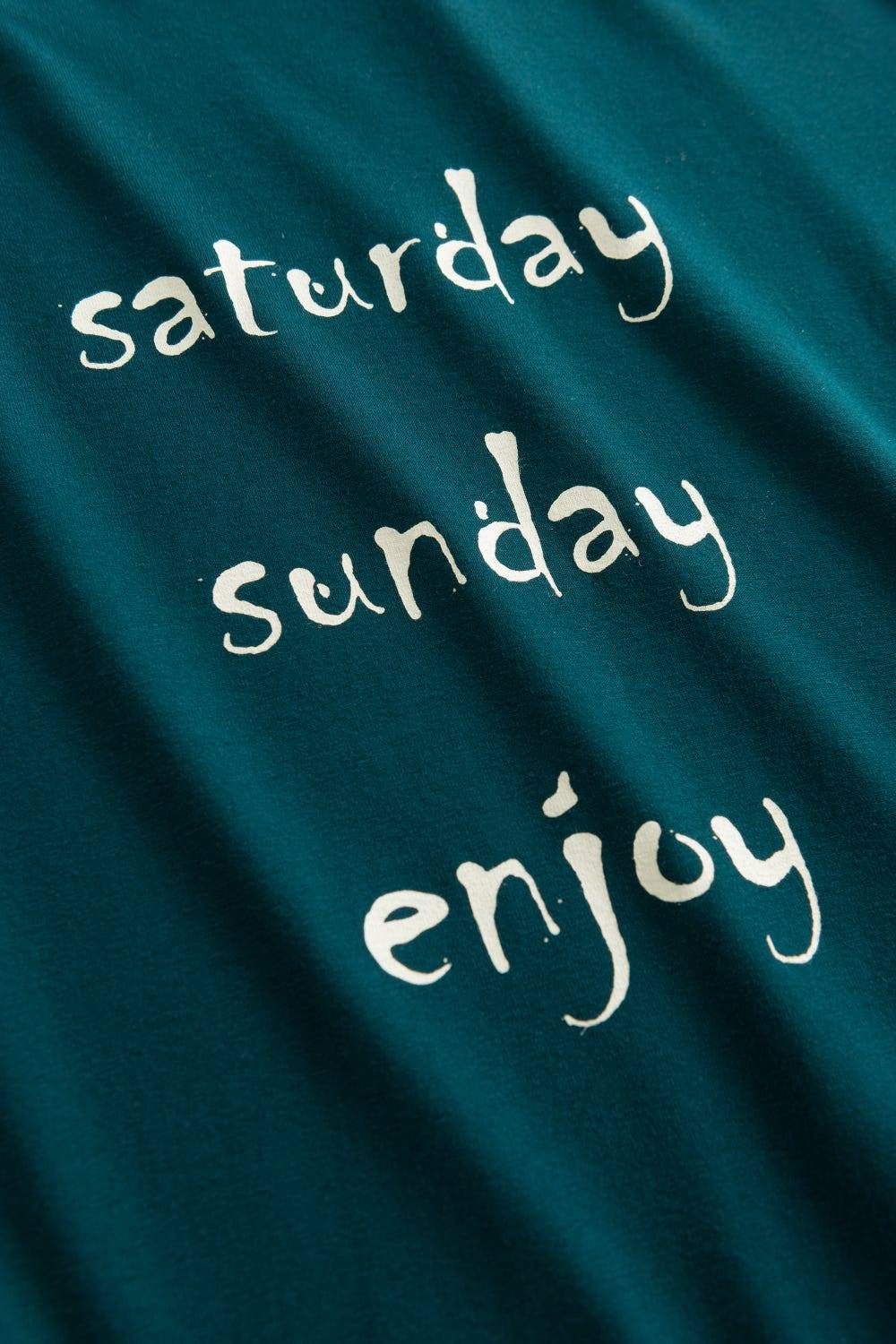 Rösch Bigshirt "saturday Sunday Enjoy" 100% Baumwolle