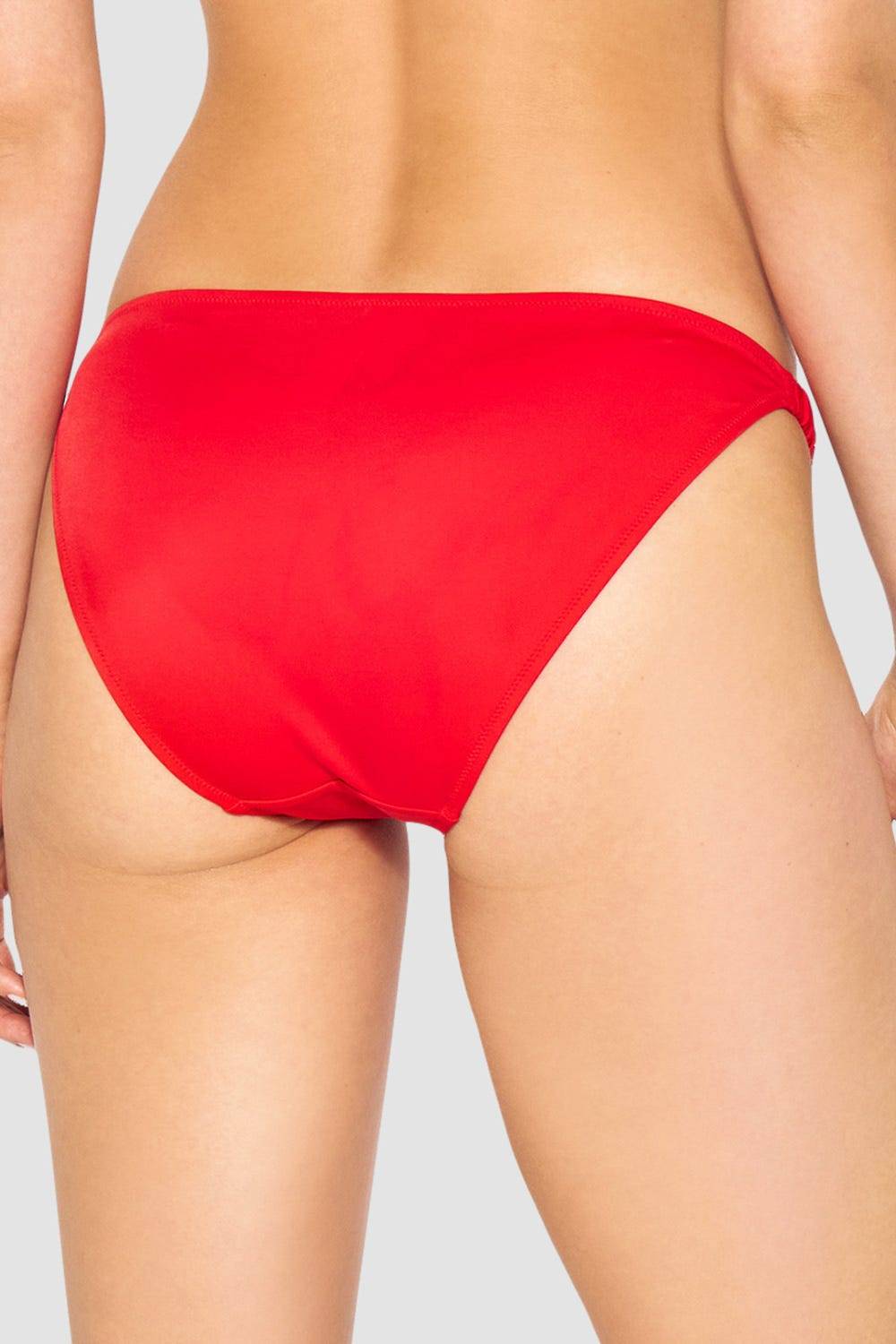 Rösch Bikini-Hose In Rot Einfarbig Mit Raffungen