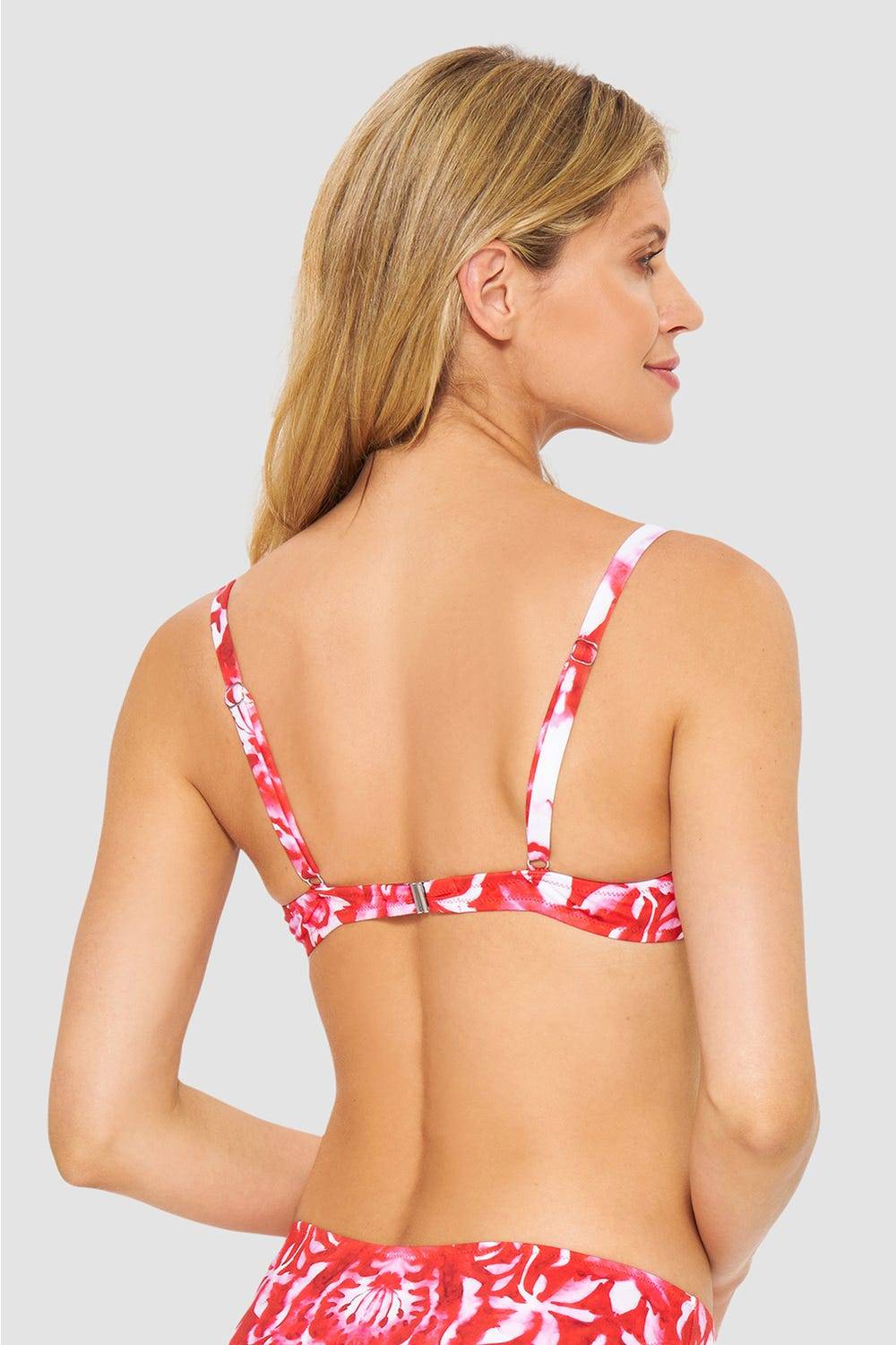 Rösch Bikini-Oberteil Im Ornament-Druck Rot-Weiß