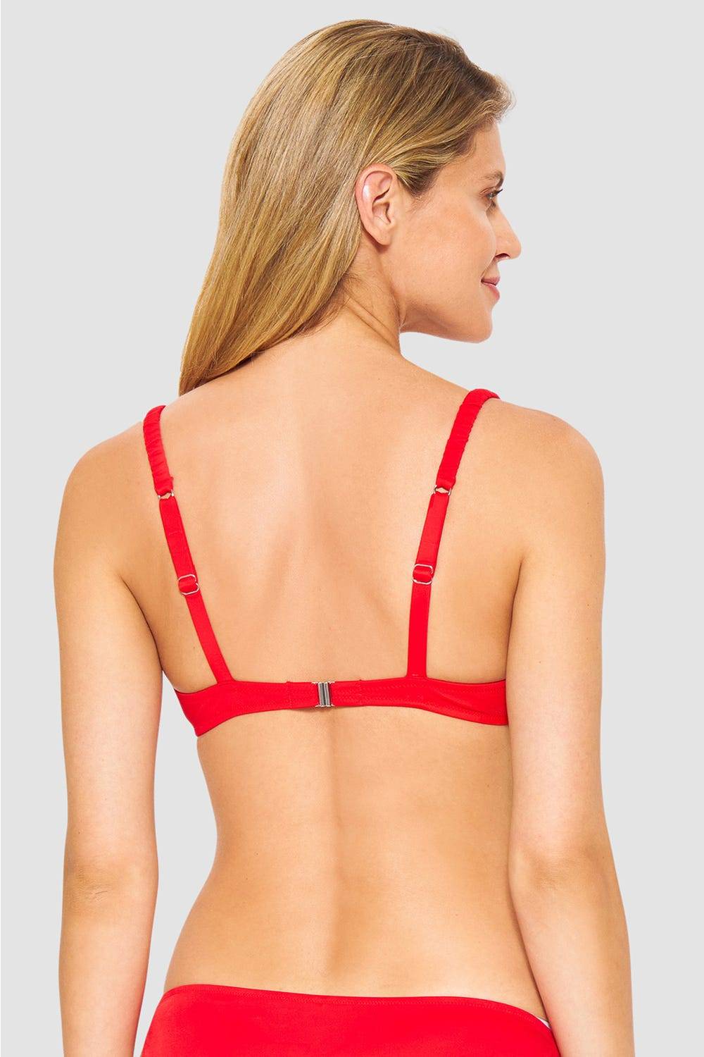 Rösch Bikini-Oberteil In Rot Einfarbig Spacer-Cup