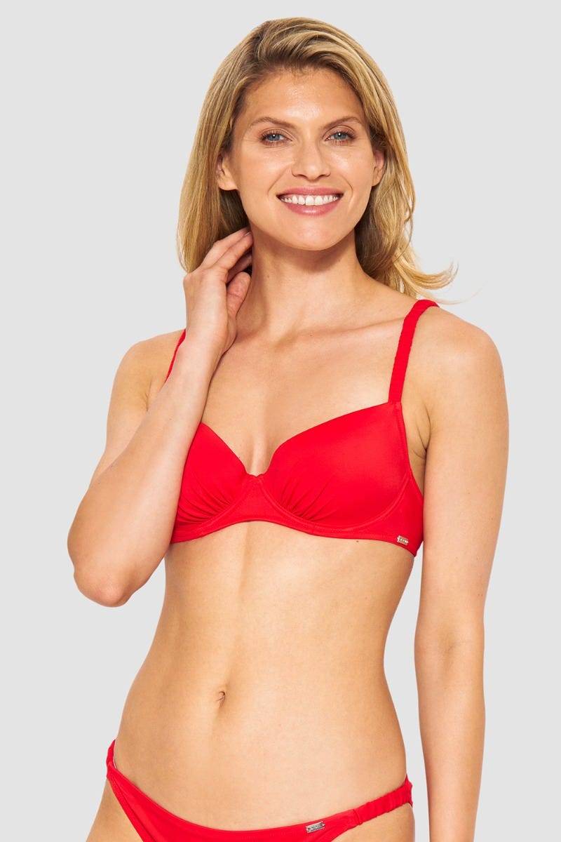 Rösch Bikini-Oberteil in Rot einfarbig Spacer-Cup