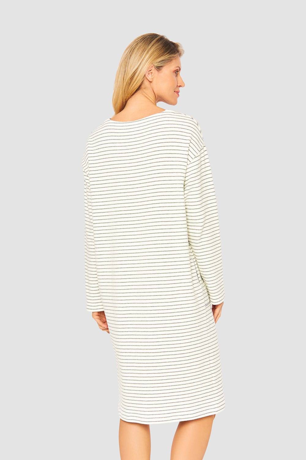 Rösch Hauskleid Im Ringelmuster Strick Materialmix