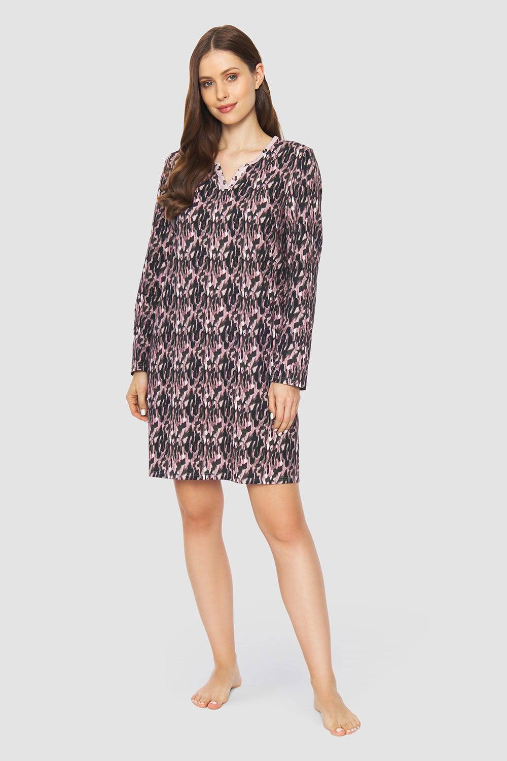 Rösch Nachthemd im Druck-Mix Blende 100% Baumwolle