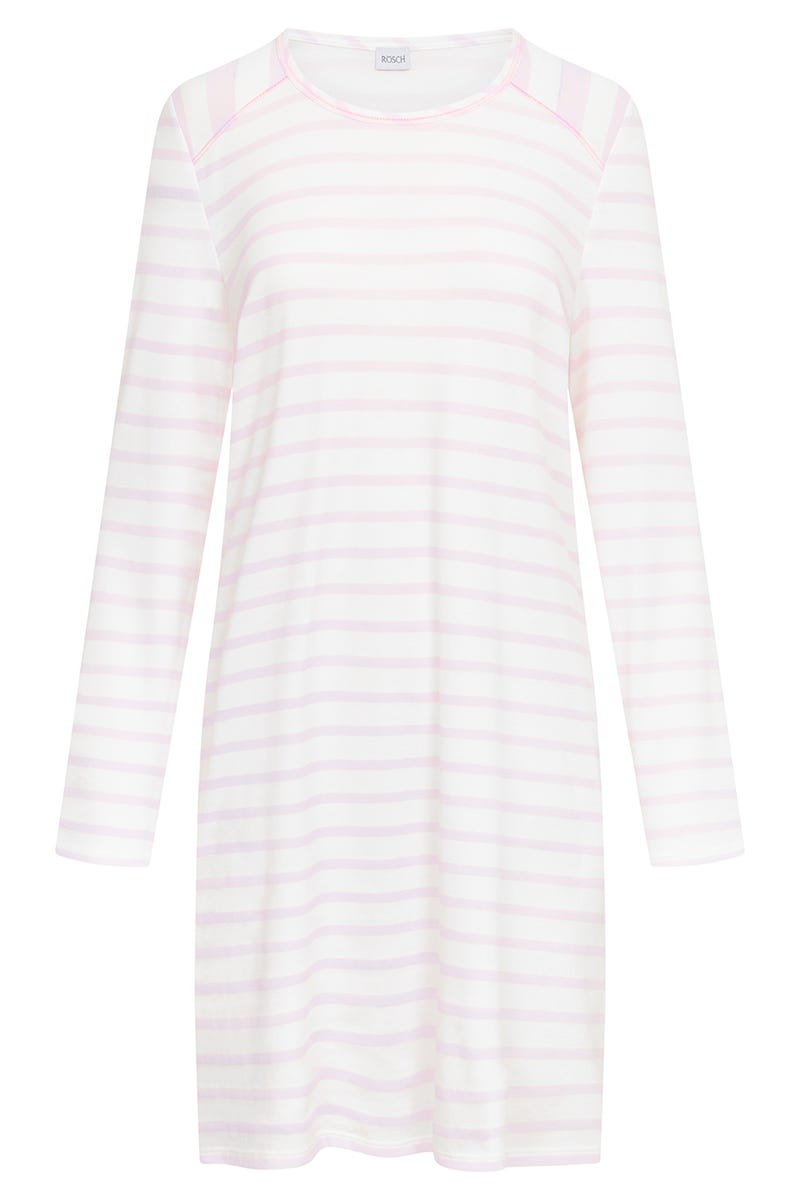 Rösch Nachthemd Im Ringeldruck Rosa 100% Baumwolle