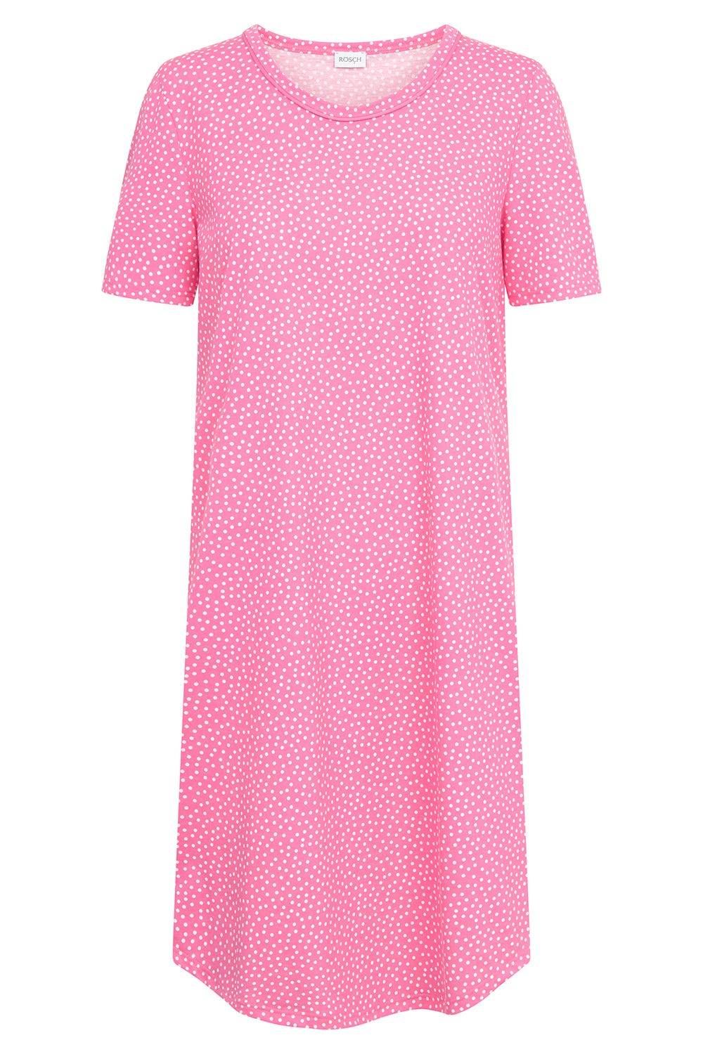 Rösch Nachthemd Im Tupfendruck Pink 100% Baumwolle