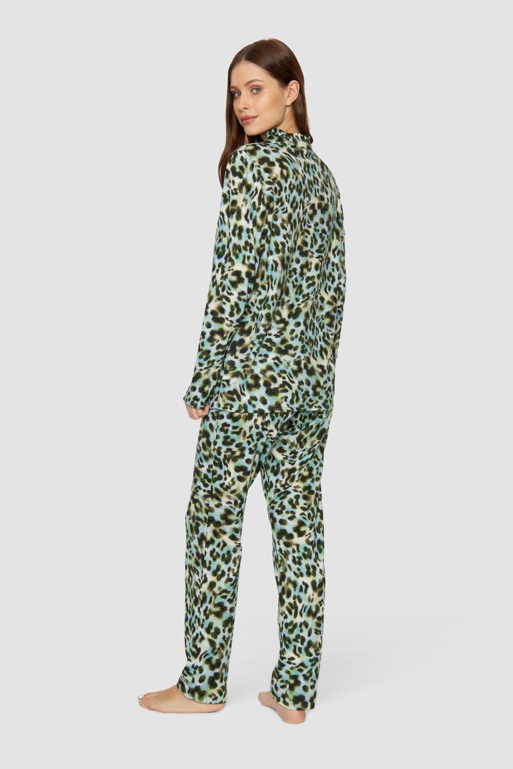 Rösch Pyjama Im Bunten Leo-Druck Baumwolle/Modal