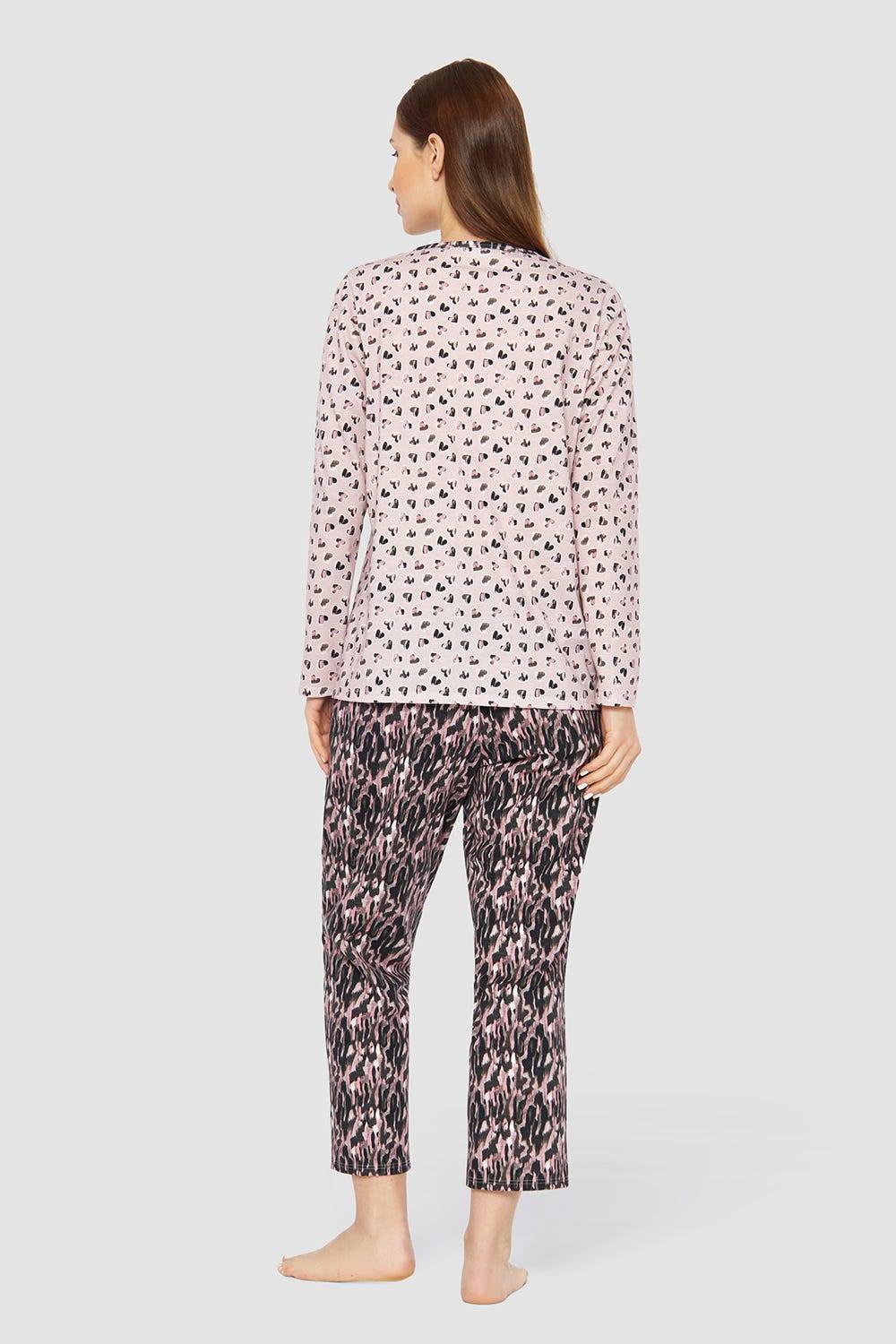 Rösch Pyjama Im Druck-Mix Blende 100% Baumwolle
