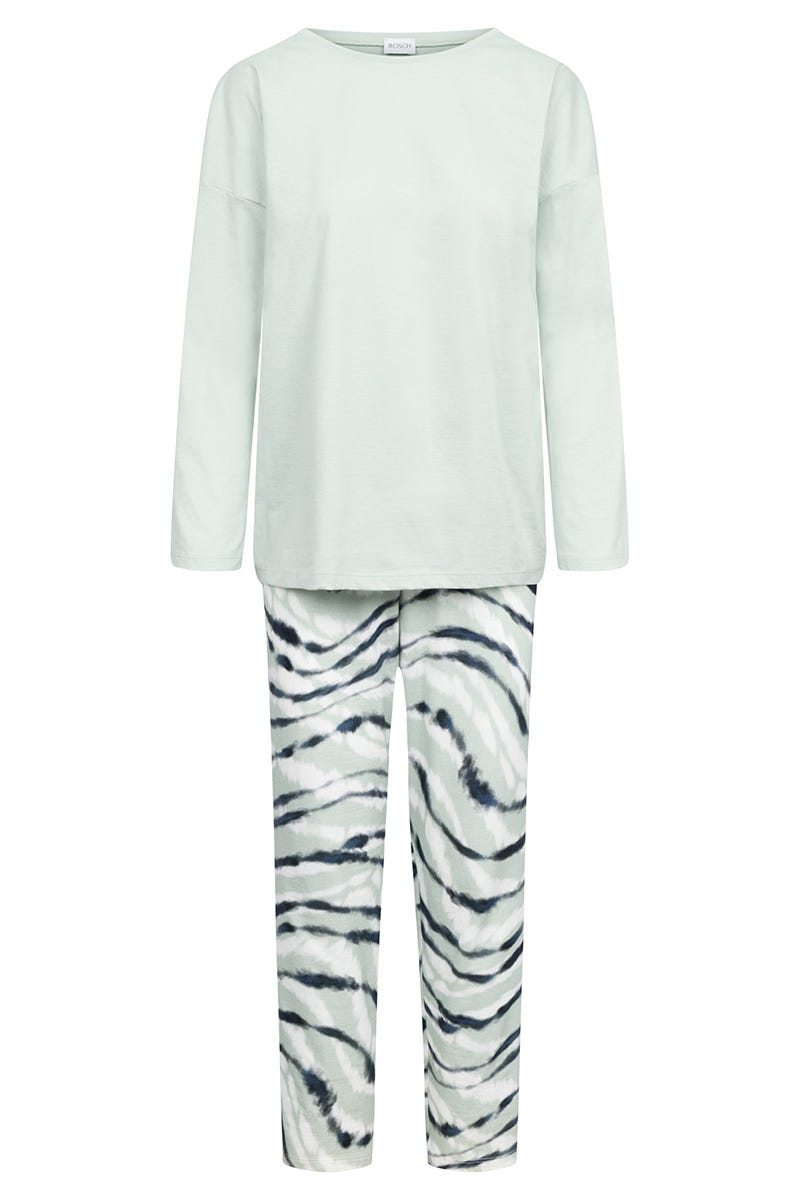 Rösch Pyjama Mit Batikdruck Mintgrün 100% Baumwolle
