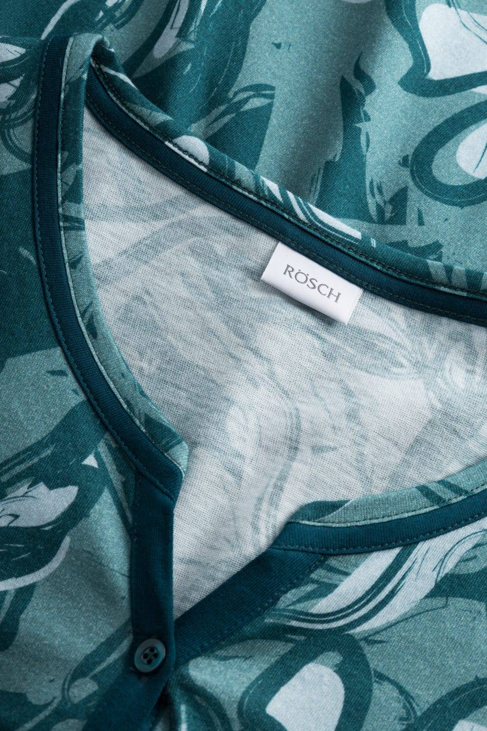 Rösch Pyjama Mit Blumenmuster Petrol 100% Baumwolle