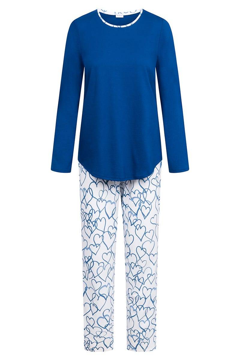 Rösch Pyjama Mit Herzen-Druck 100% Baumwolle