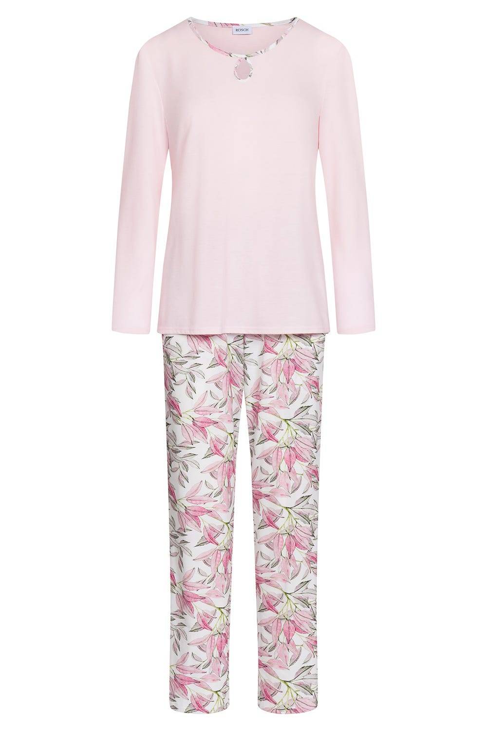 Rösch Pyjama Mit Tropfenausschnitt 100% Baumwolle