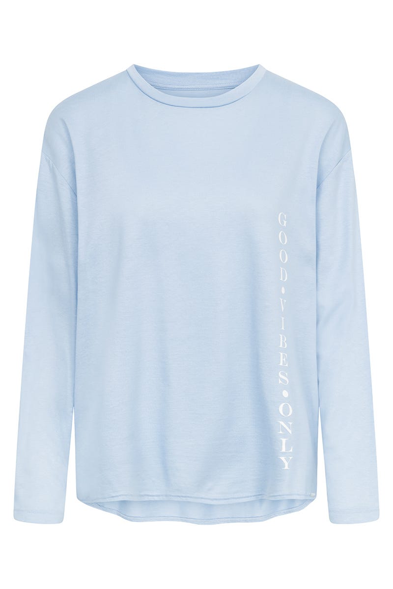 Rösch Shirt Langarm Mit Schriftzug Baumwolle/Modal