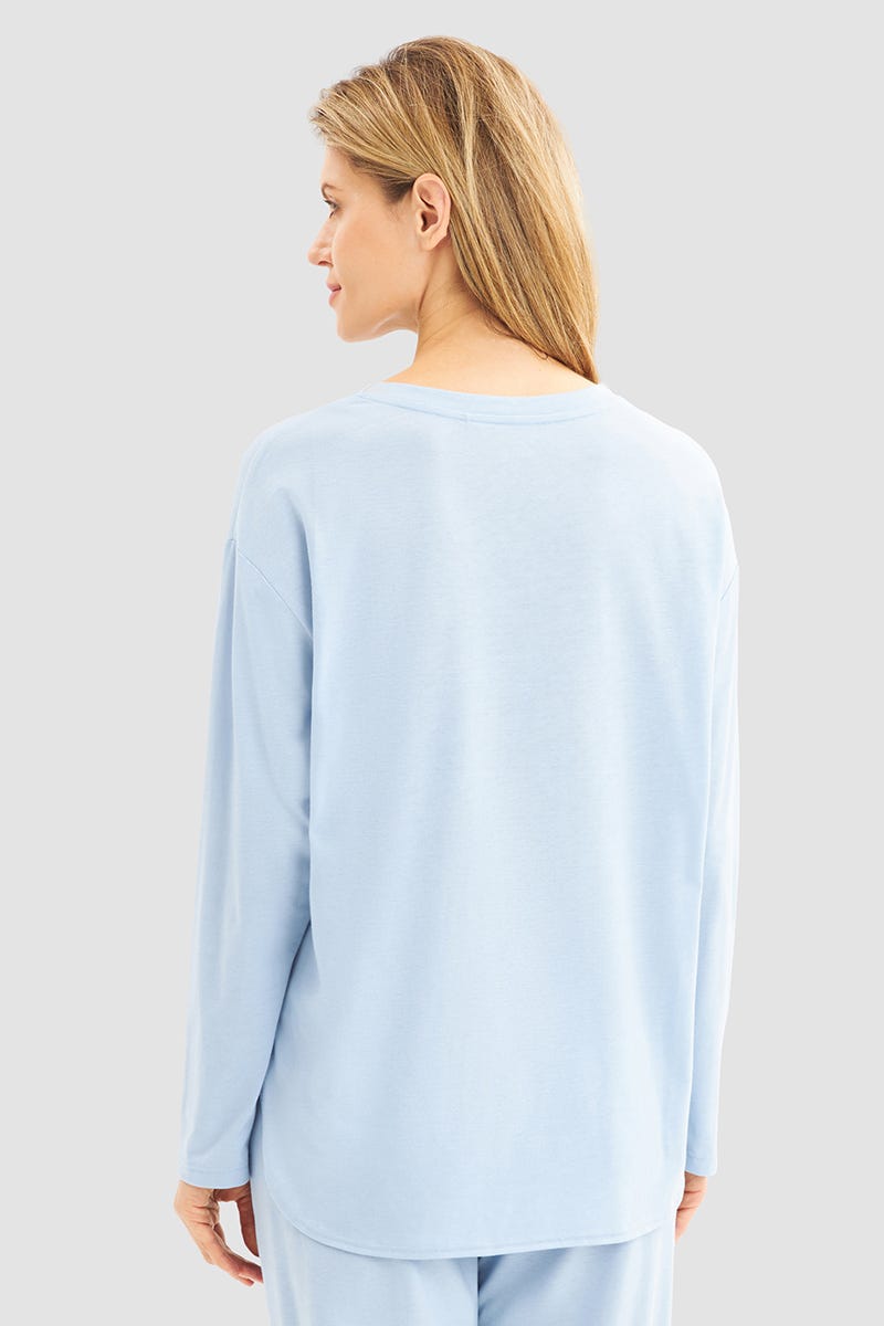 Rösch Shirt Langarm Mit Schriftzug Baumwolle/Modal