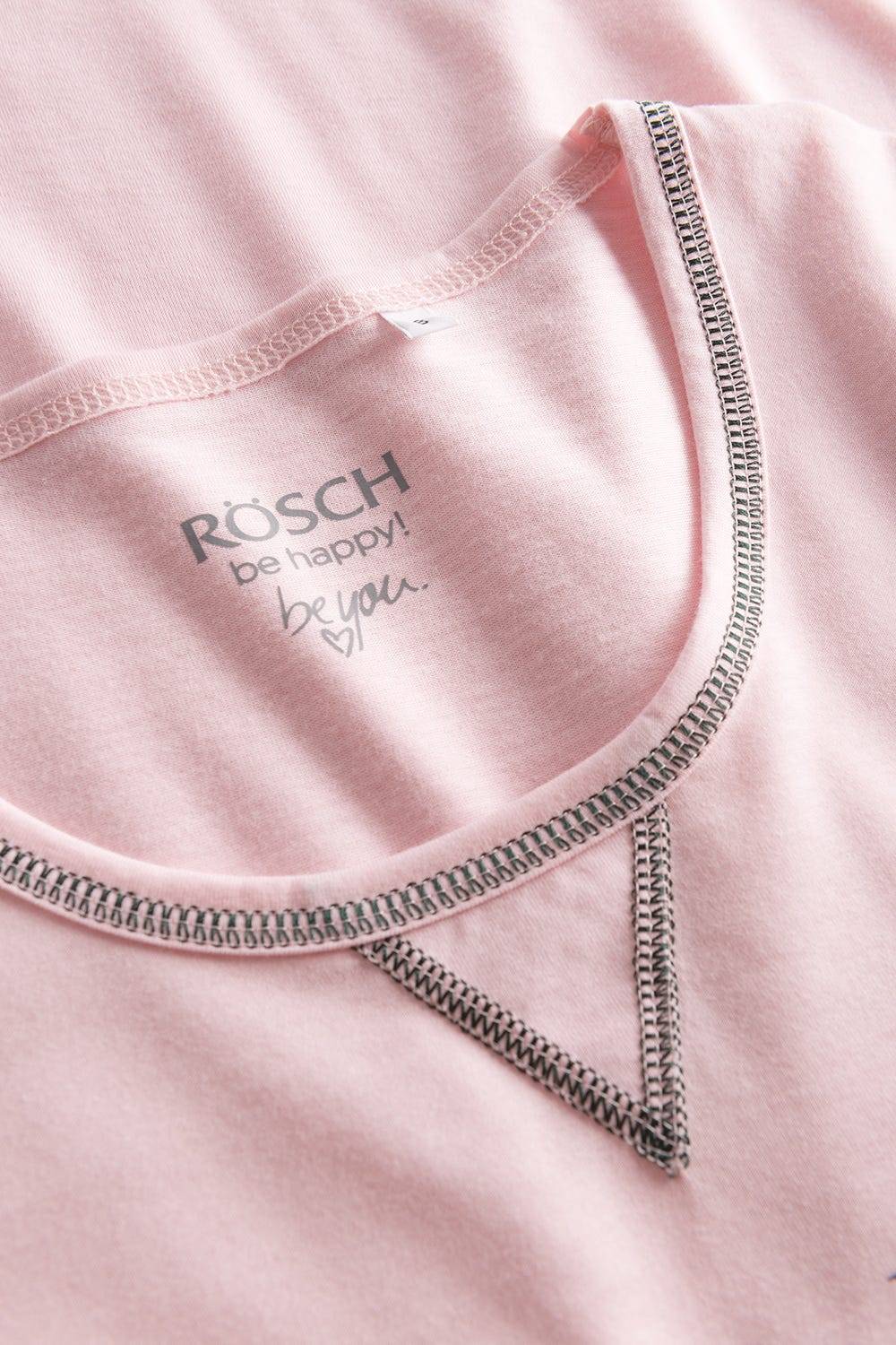 Rösch Shirt Mit Schriftzug Rosa Baumwolle/Elasthan