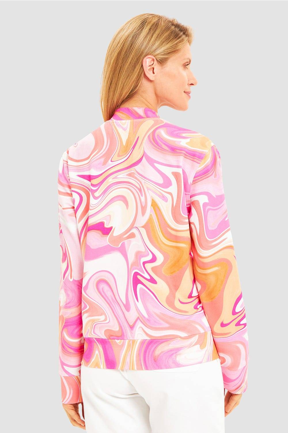 Rösch Sweatjacke Im Batikdruck Baumwolle/Elasthan