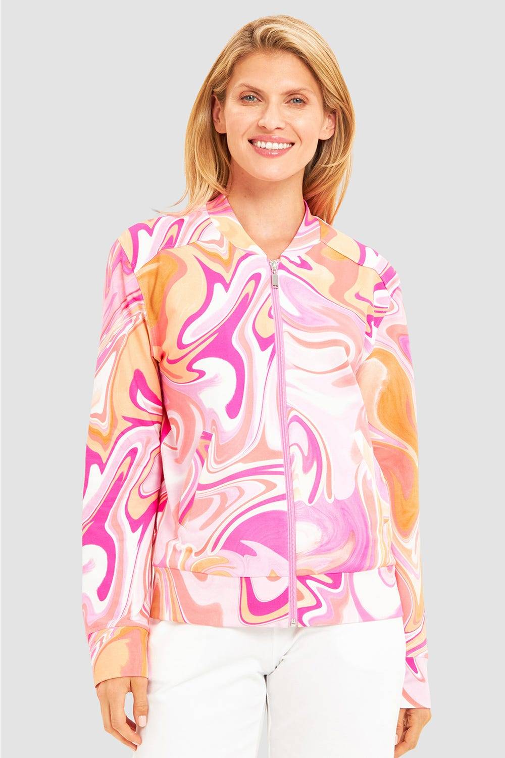 Rösch Sweatjacke im Batikdruck Baumwolle/Elasthan