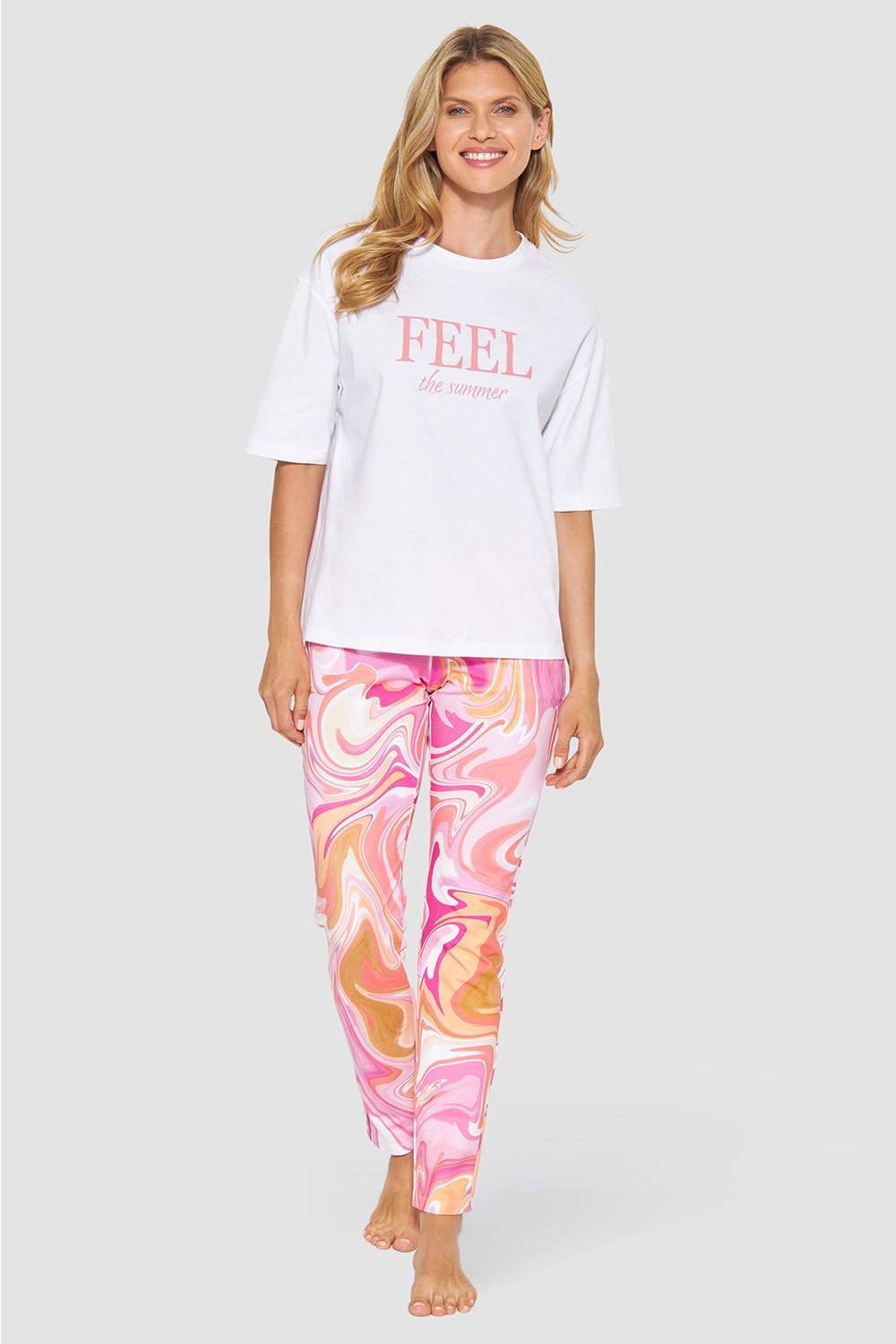 Rösch T-Shirt Mit Schriftzug Sommer 100% Baumwolle