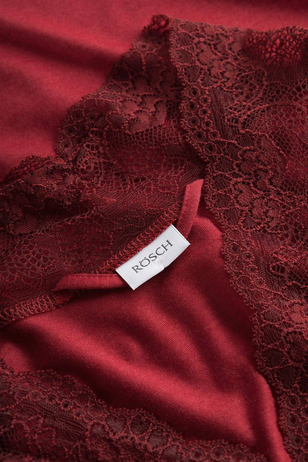 Rösch Wickelmantel Mit Spitze Rot Baumwolle/Modal