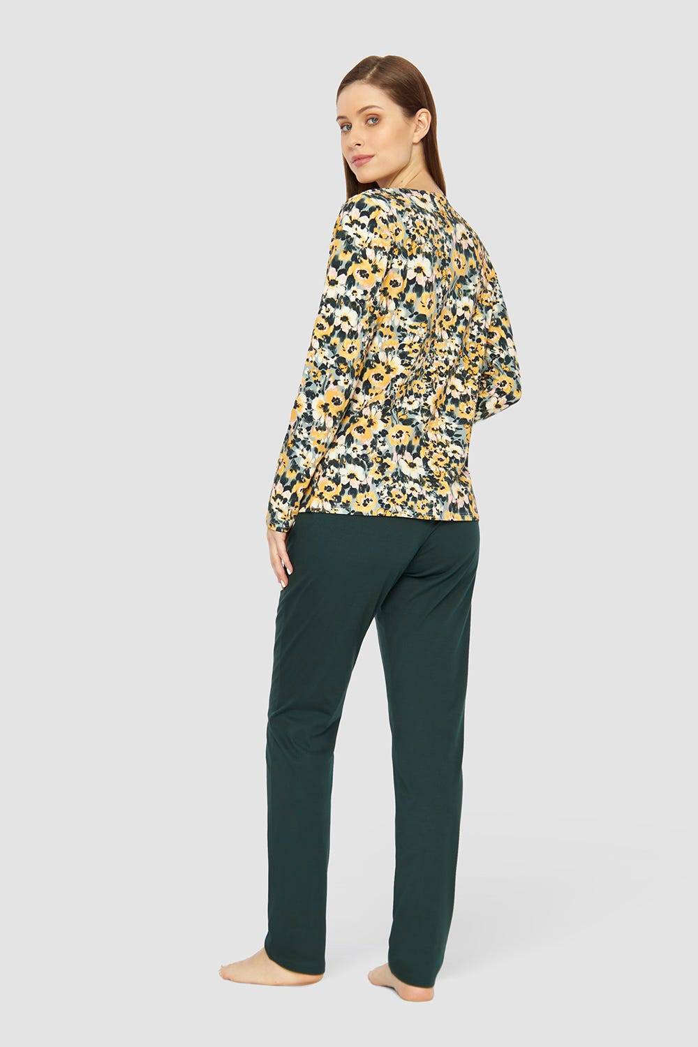 Rösch Shirt Im Gelben Blumenmuster Baumwolle/Elasthan