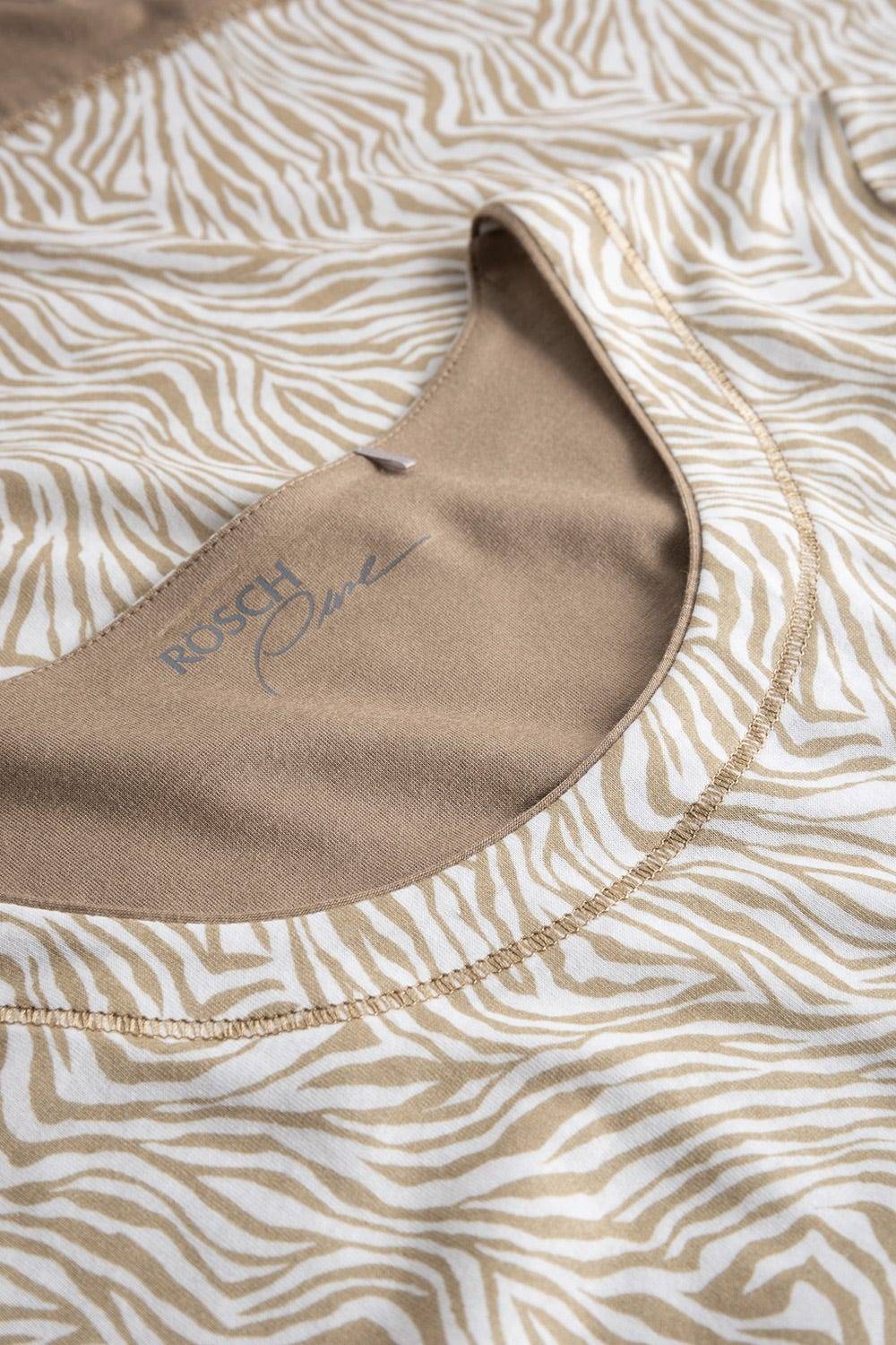 Rösch Shirt Im Zebra-Druck Beige Ziernähte A-Linie Mix &amp; Match Baumwolle/Modal