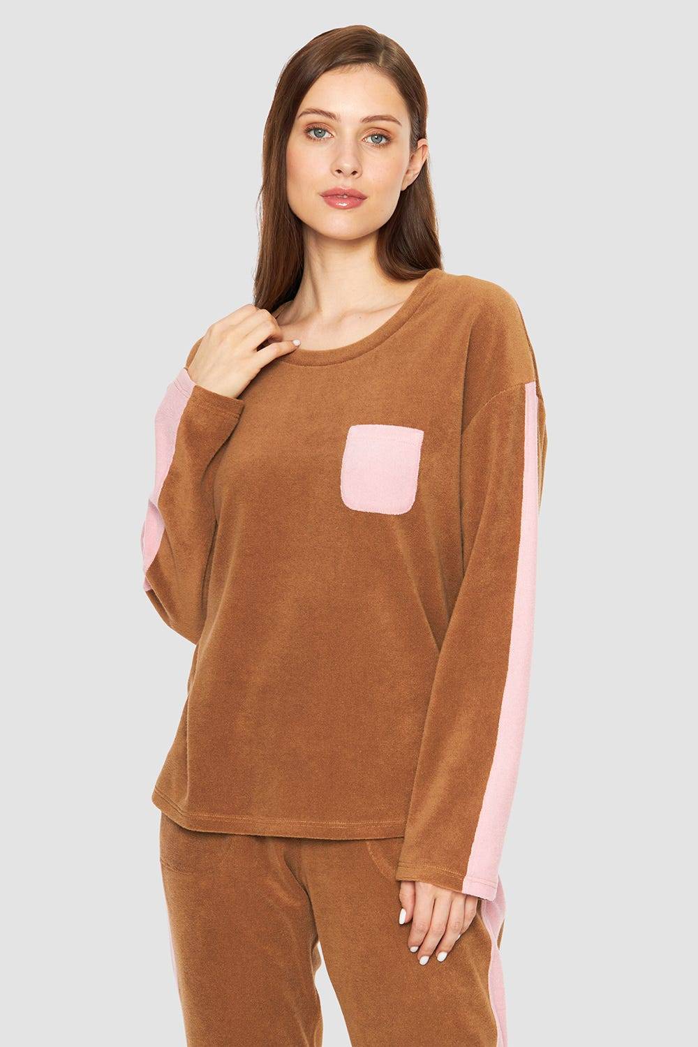 Rösch Shirt mit Kontrastdetails Frottee Baumwolle/Polyester