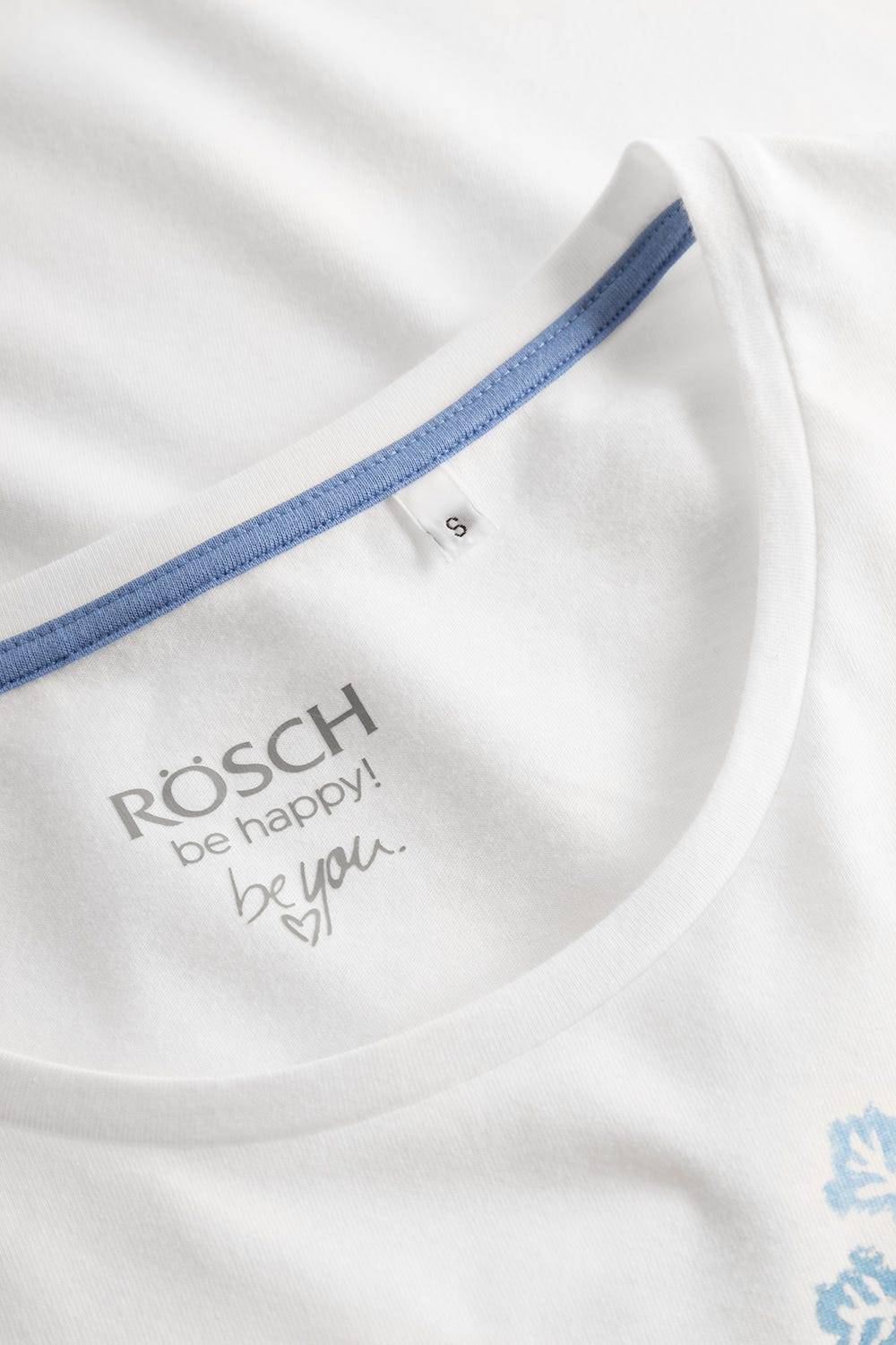 Rösch Shirt Mit Schneeflocken Weiß Blau 100% Baumwolle